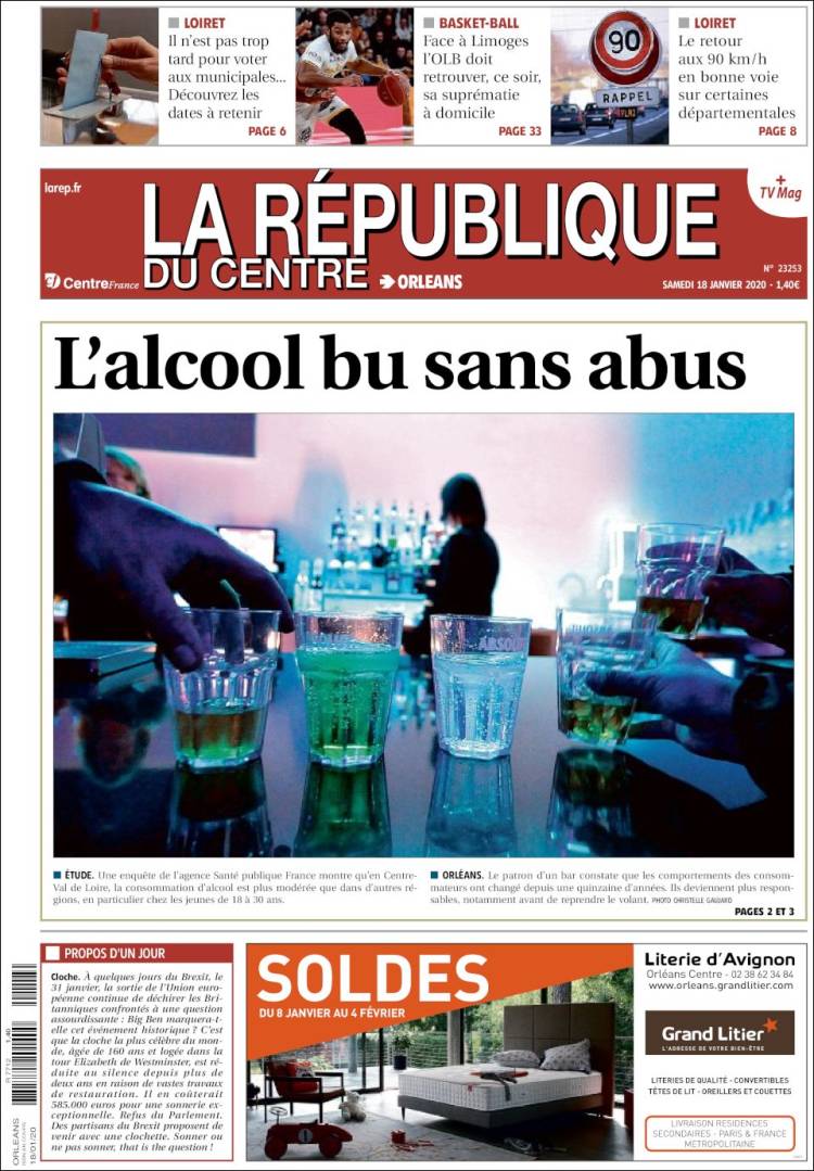 Portada de La République du Centre (Francia)