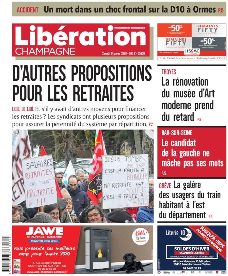Portada de Libération Champagne (Francia)