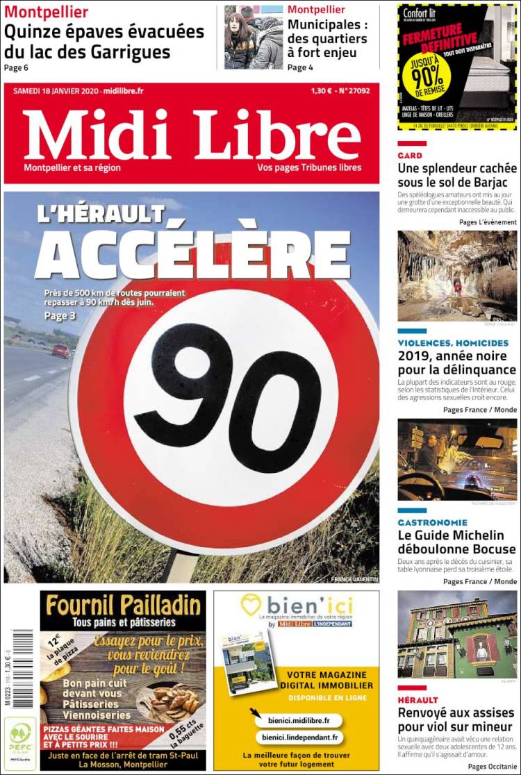 Portada de Midi Libre (Francia)