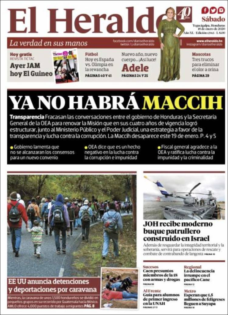 Portada de El Heraldo (Honduras)