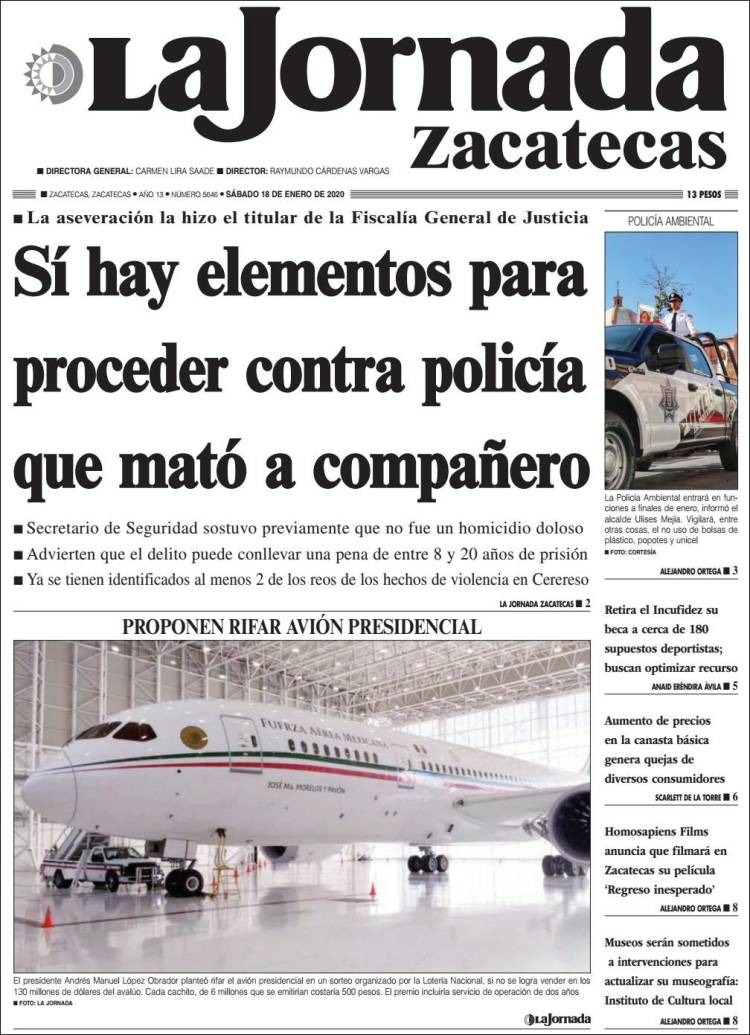 Portada de Jornada de Zacatecas (M&eacute;xico)