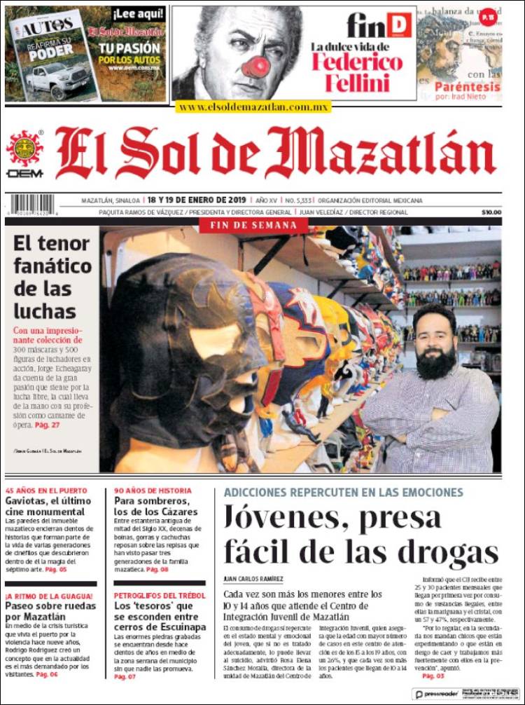 Portada de El Sol de Mazatlán (M&eacute;xico)