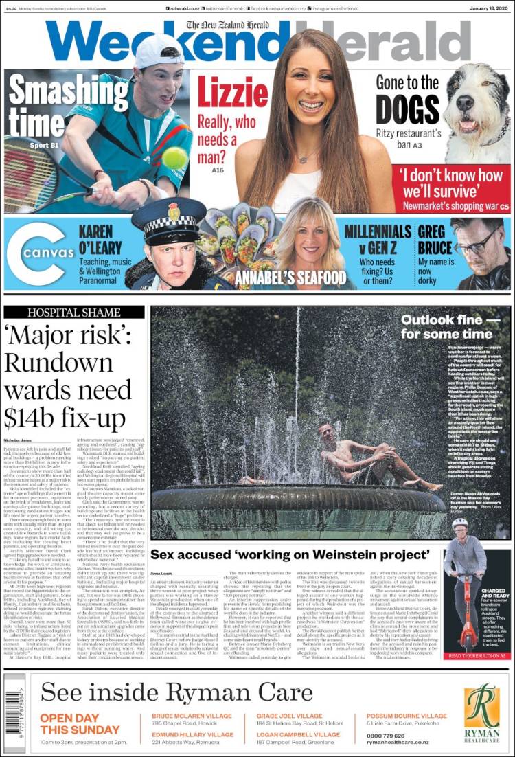 Portada de The New Zealand Herald (Nueva Zelanda)