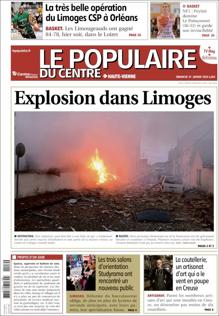 Portada de Le Populaire du Centre (Francia)