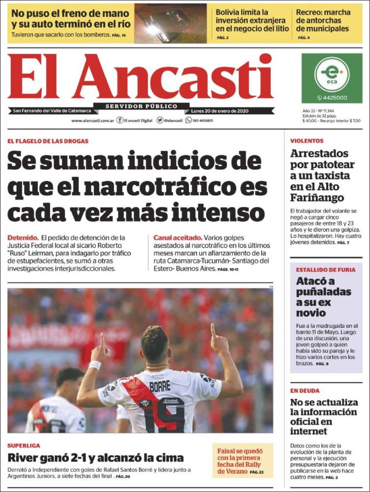 Portada de El Ancasti (Argentina)