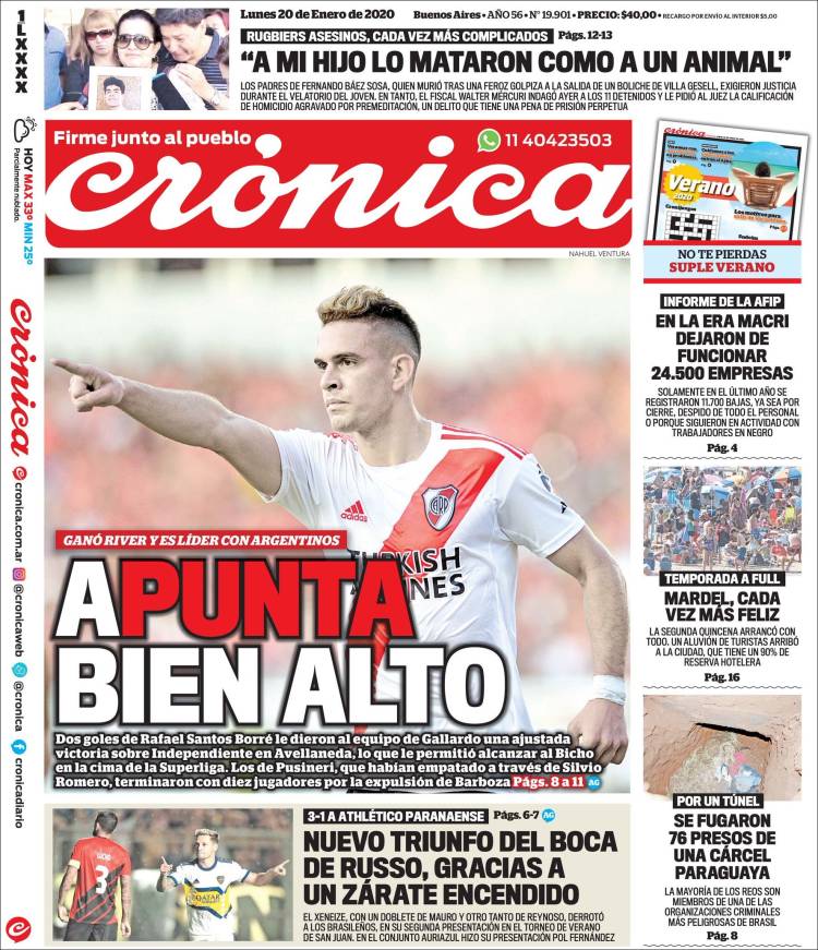 Portada de Crónica (Argentina)