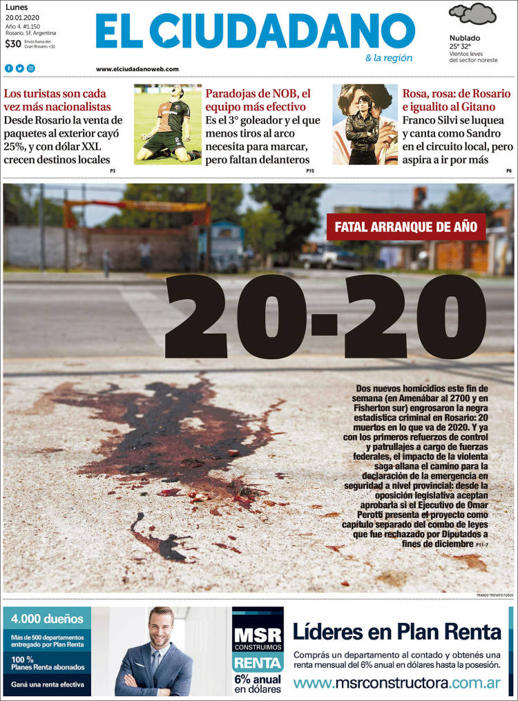 Portada de Diario El Ciudadano (Argentina)