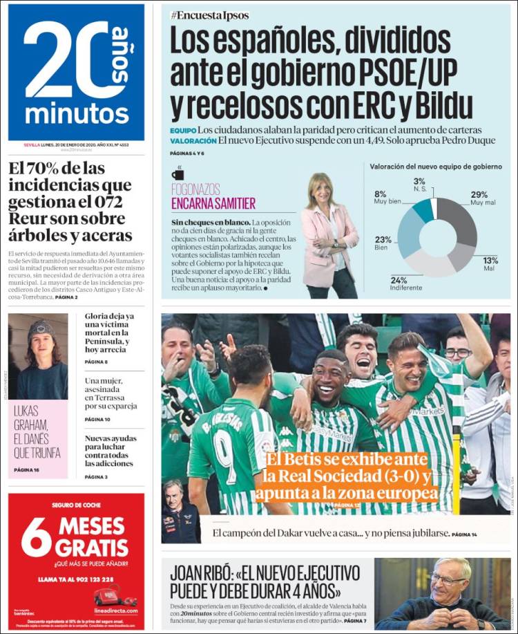 Portada de 20 Minutos - Sevilla (Espa&ntilde;a)