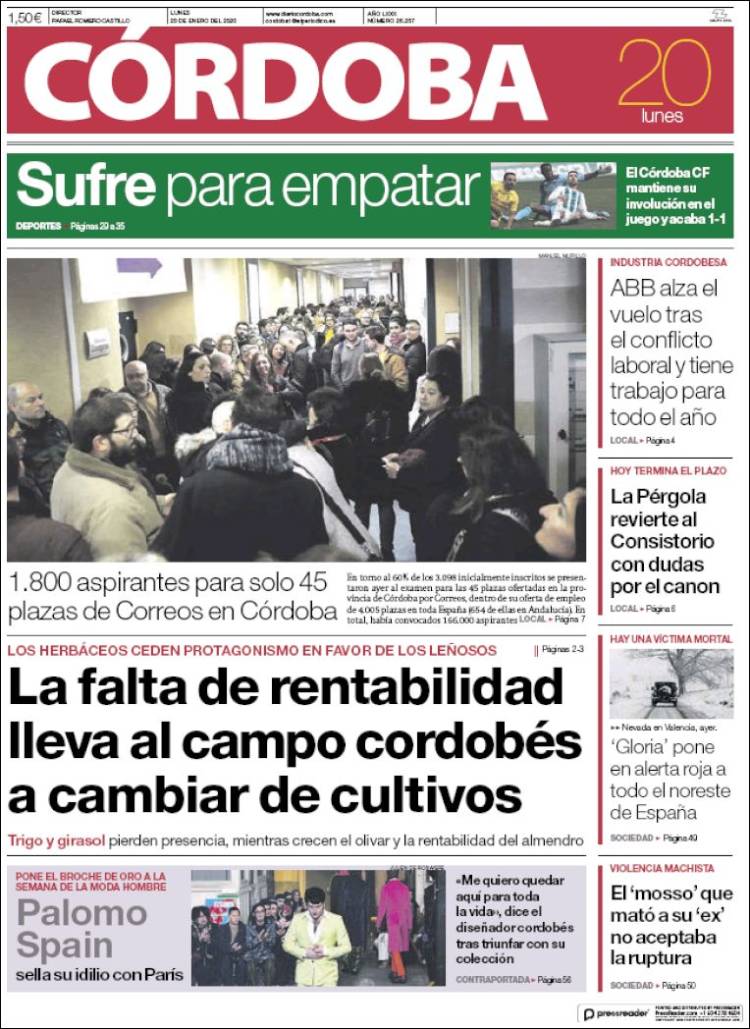 Portada de Diario de Córdoba (Espa&ntilde;a)