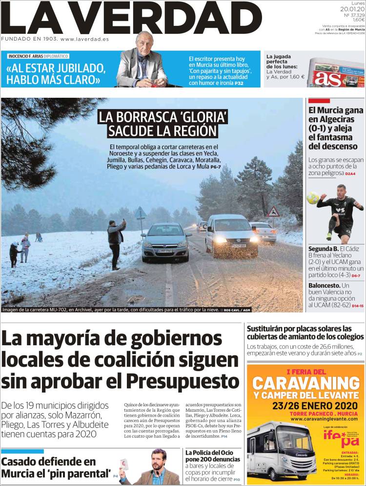 Portada de La Verdad de Murcia (Espa&ntilde;a)