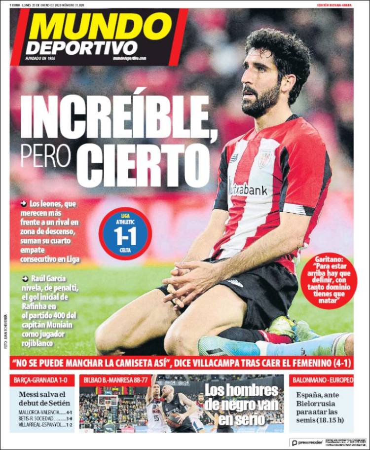 Portada de Mundo Deportivo Bizkaia (Espa&ntilde;a)