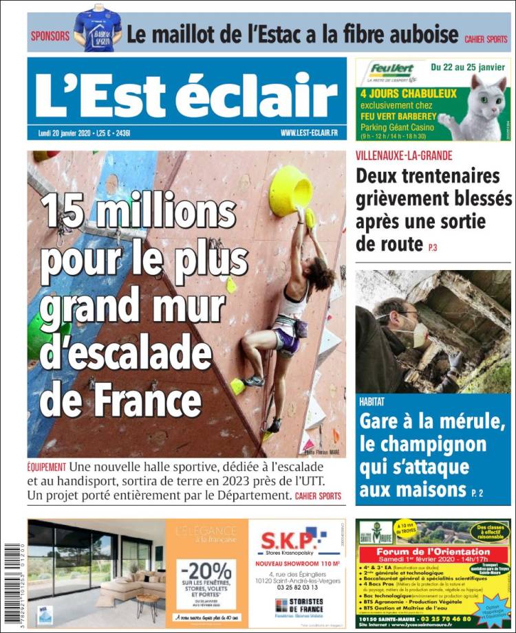 Portada de L'Est Eclair (Francia)
