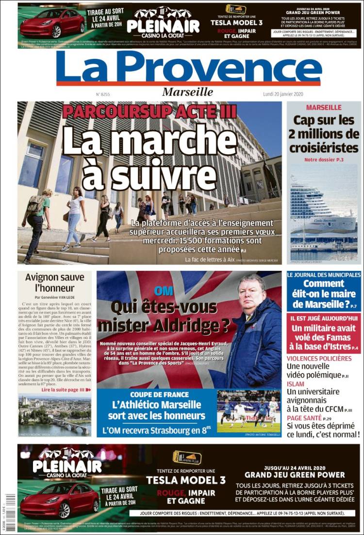 Portada de La Provence (Francia)