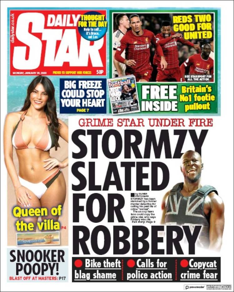 Portada de Daily Star (Reino Unido)