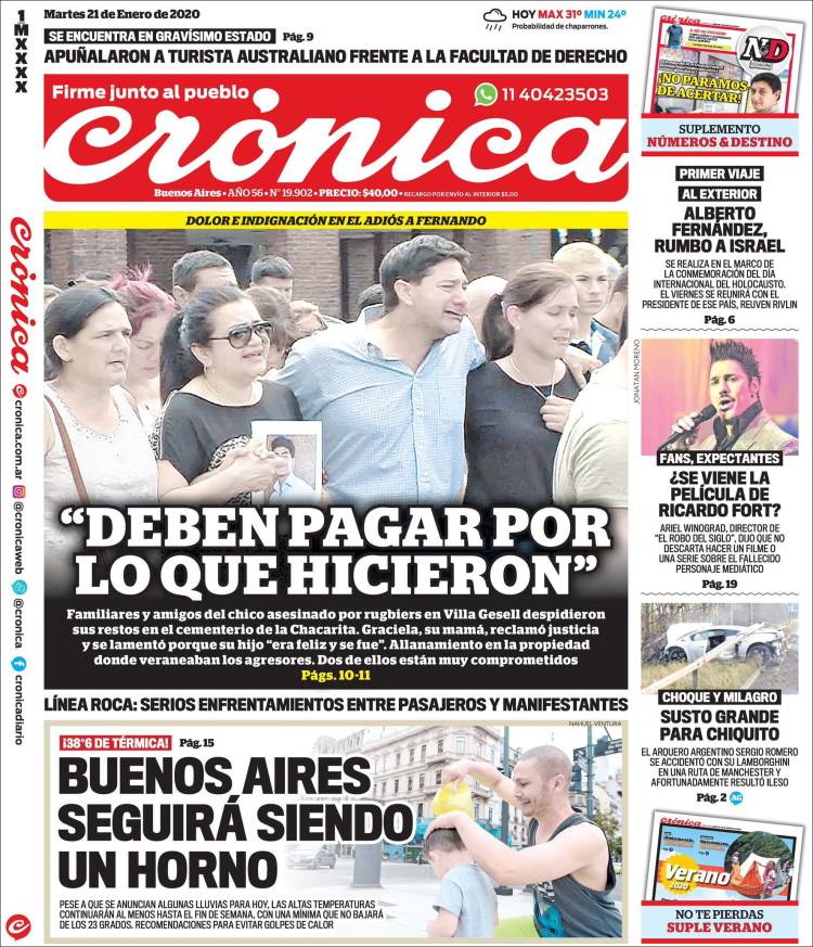 Portada de Crónica (Argentina)
