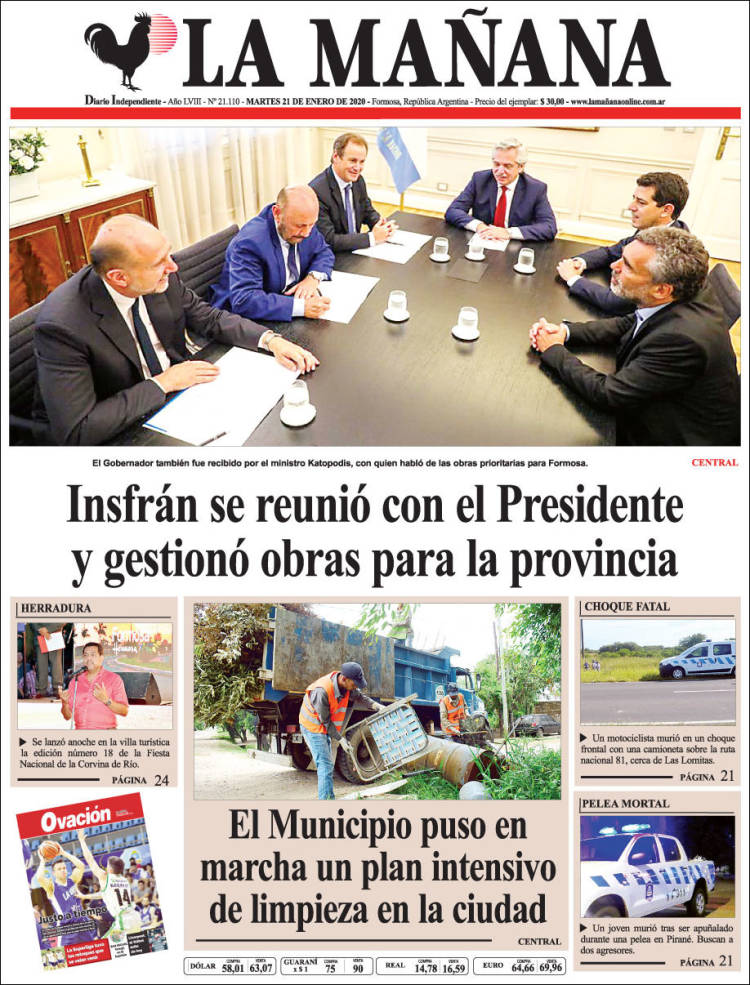 Portada de Diario La Mañana (Argentina)