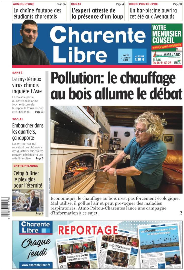 Portada de Charente Libre (Francia)