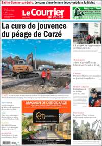 Portada de Le Courrier de l'Ouest (Francia)