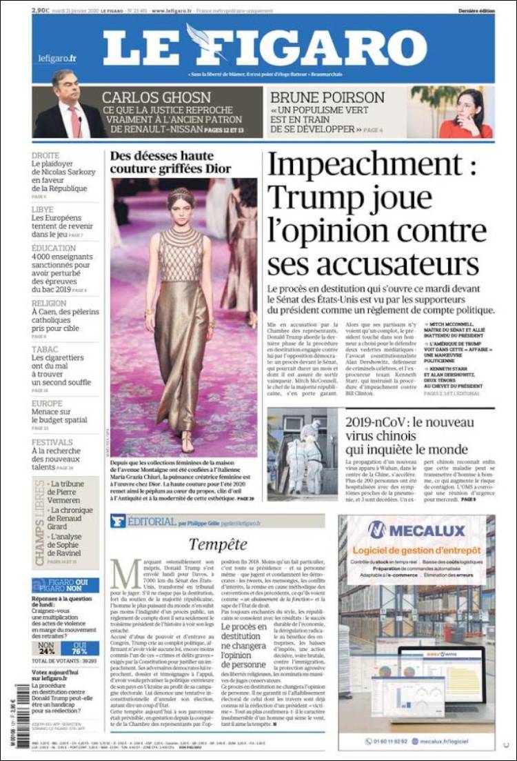 Portada de Le Figaro (Francia)