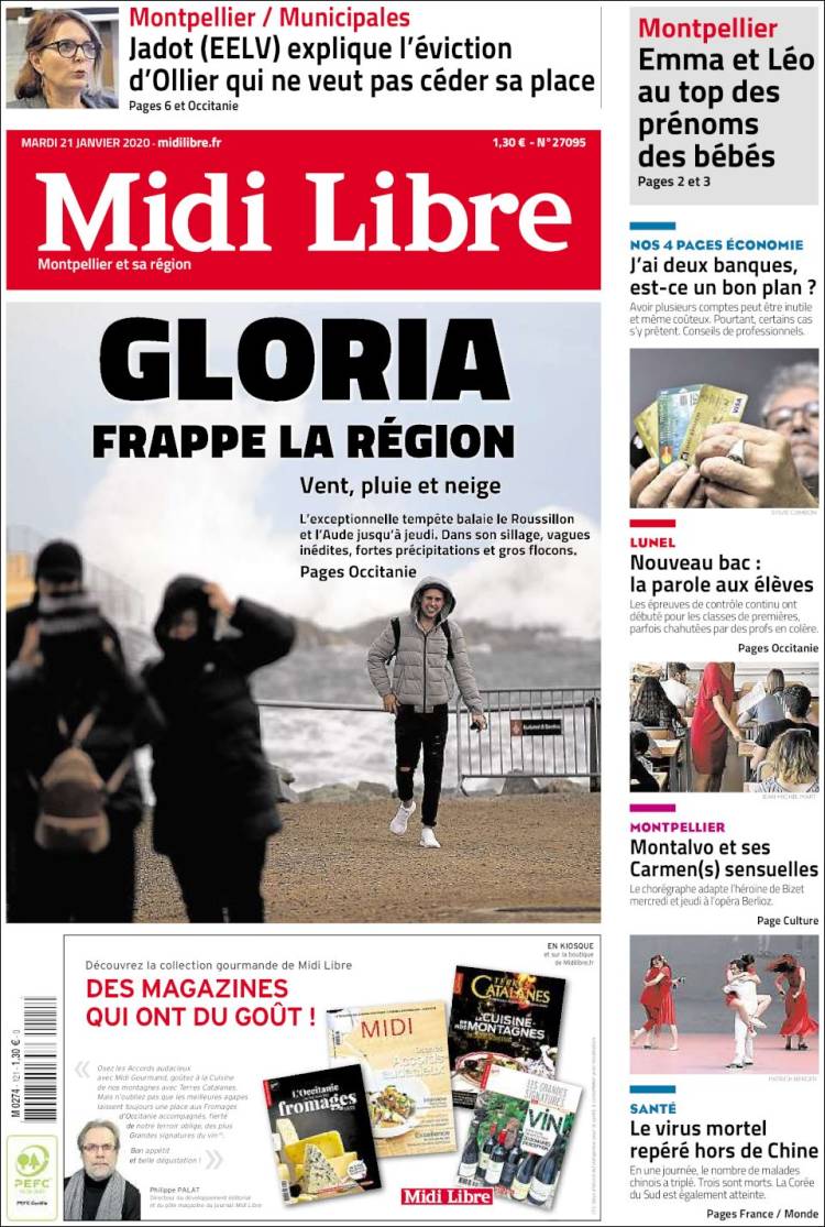 Portada de Midi Libre (Francia)