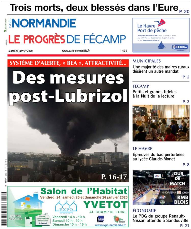 Portada de Progres de Fecamp (Francia)