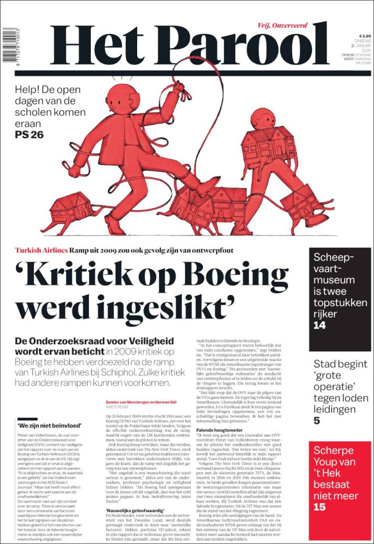 Portada de Het Parool (Pa&iacute;ses Bajos)