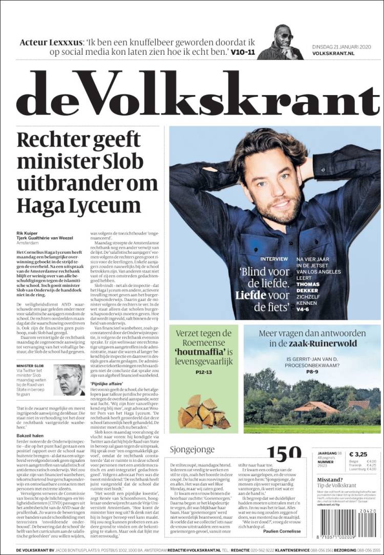 Portada de De Volkskrant (Pa&iacute;ses Bajos)