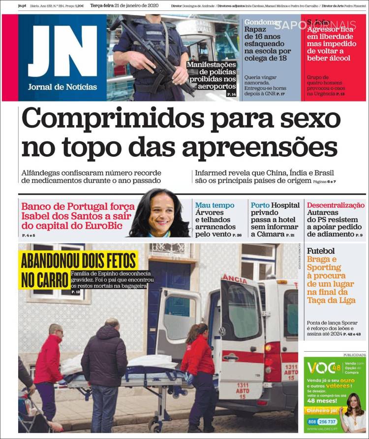 Portada de Jornal de Notícias (Portugal)