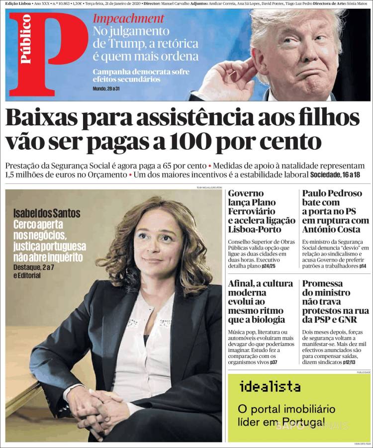 Portada de Público (Portugal)