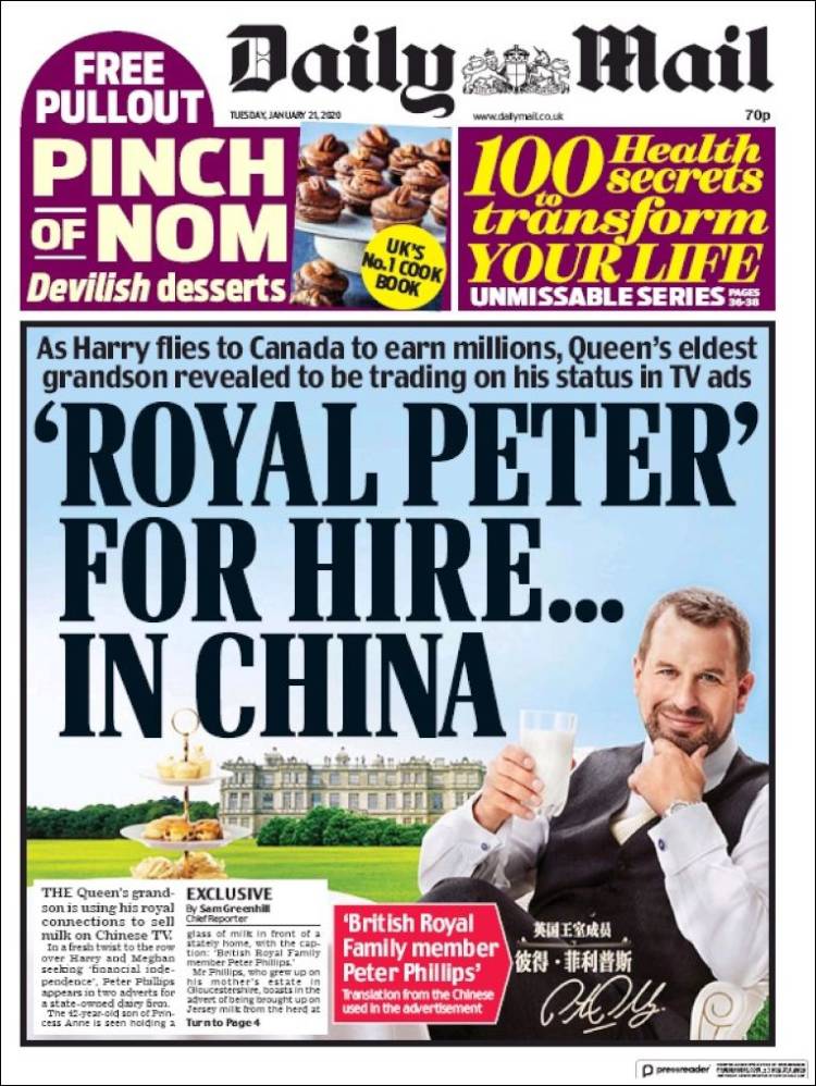 Portada de Daily Mail (Reino Unido)