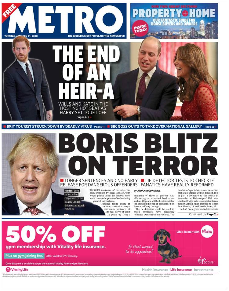 Portada de Metro (Reino Unido)