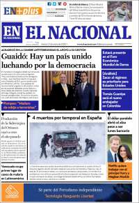 Portada de El Nacional (Venezuela)