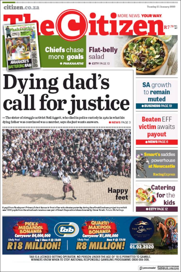 Portada de The Citizen (Sud&aacute;frica)