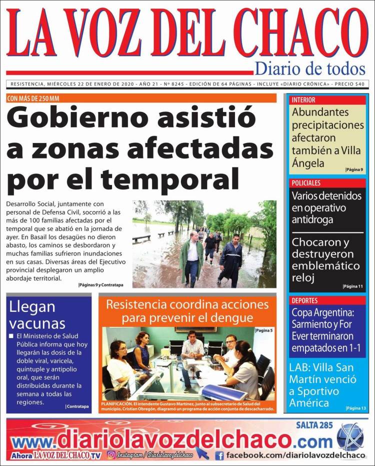 Portada de La Voz del Chaco (Argentina)