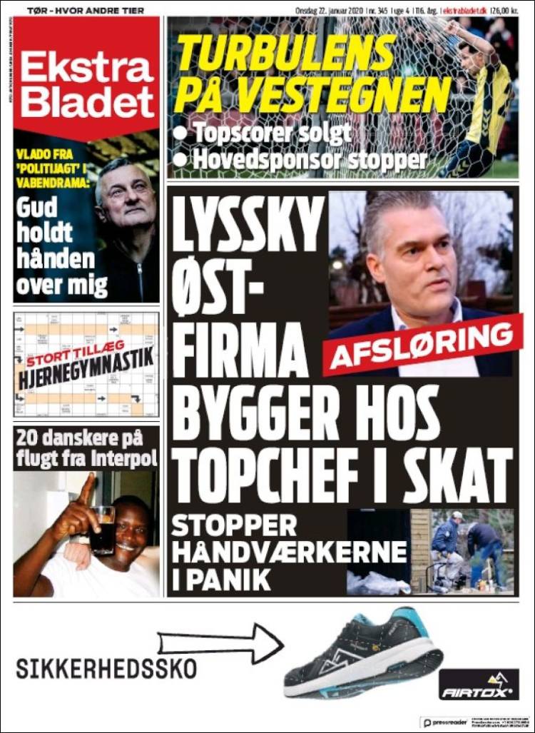 Portada de Ekstra Bladet (Dinamarca)