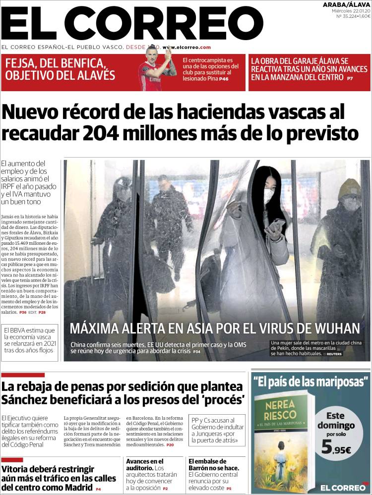 Portada de El Correo - Álava (España)