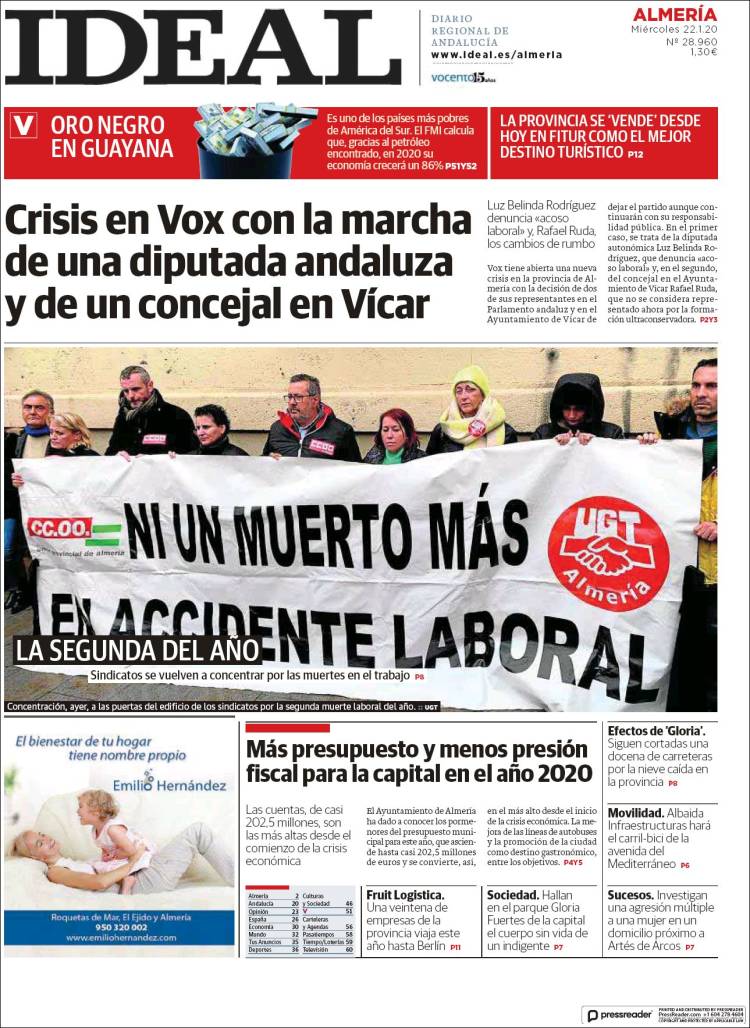 Portada de Ideal Almeria (España)