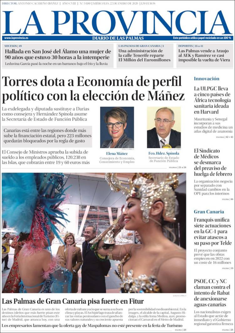 Portada de La Provincia (España)