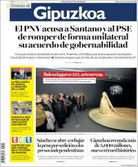 Portada de Noticias de Gipuzkoa (España)