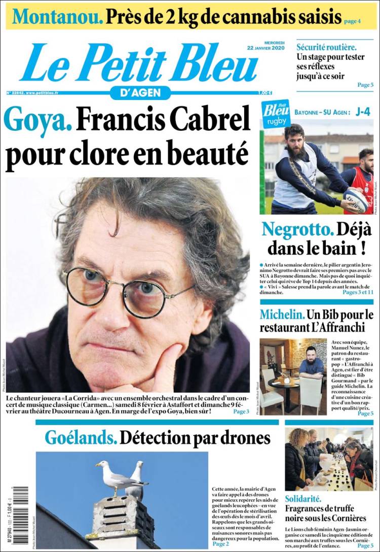 Portada de Le Petit Bleu (Francia)