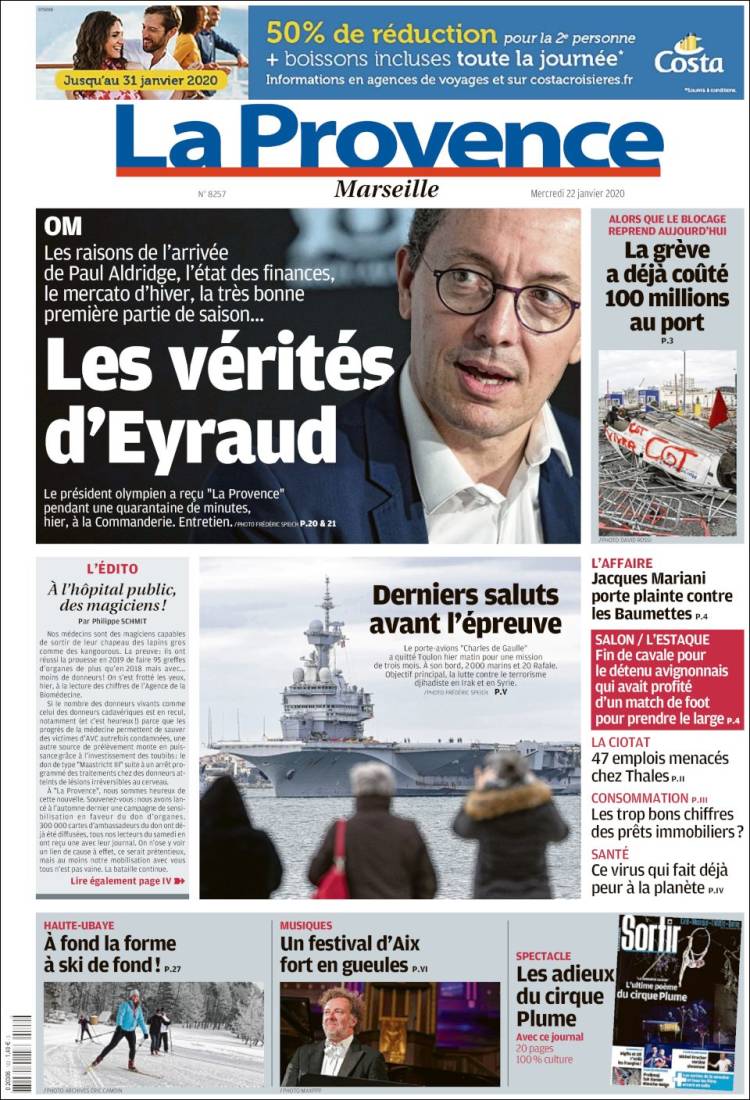 Portada de La Provence (Francia)