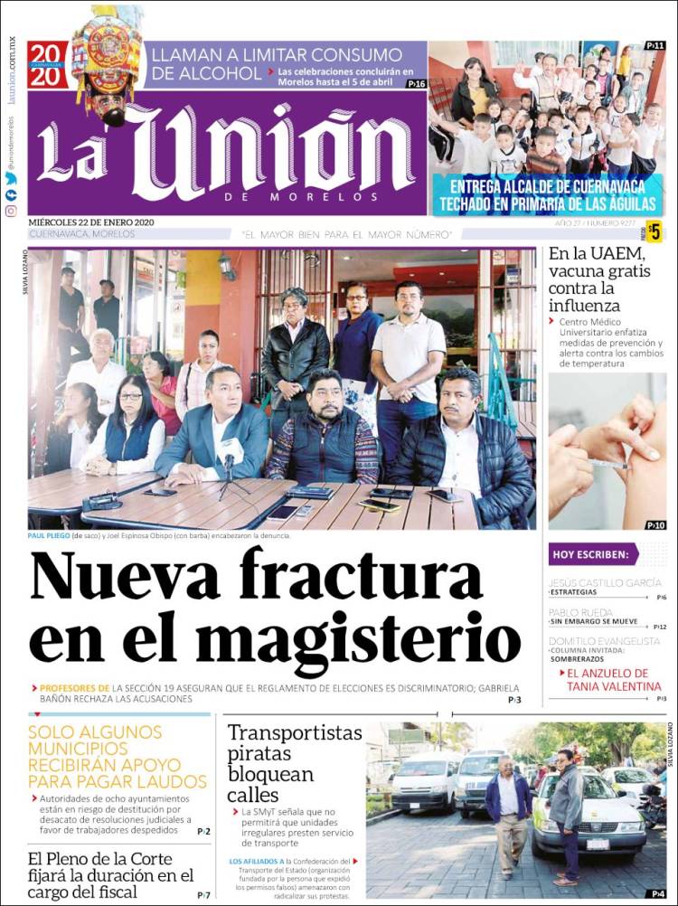Portada de La Unión de Morelos (México)