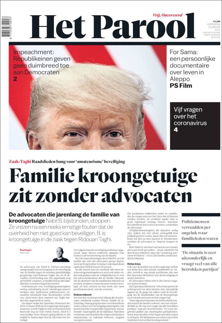 Portada de Het Parool (Pa&iacute;ses Bajos)
