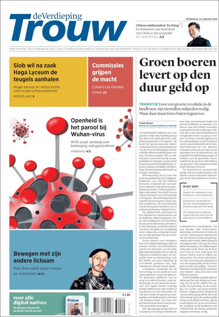 Portada de Trouw (Pa&iacute;ses Bajos)