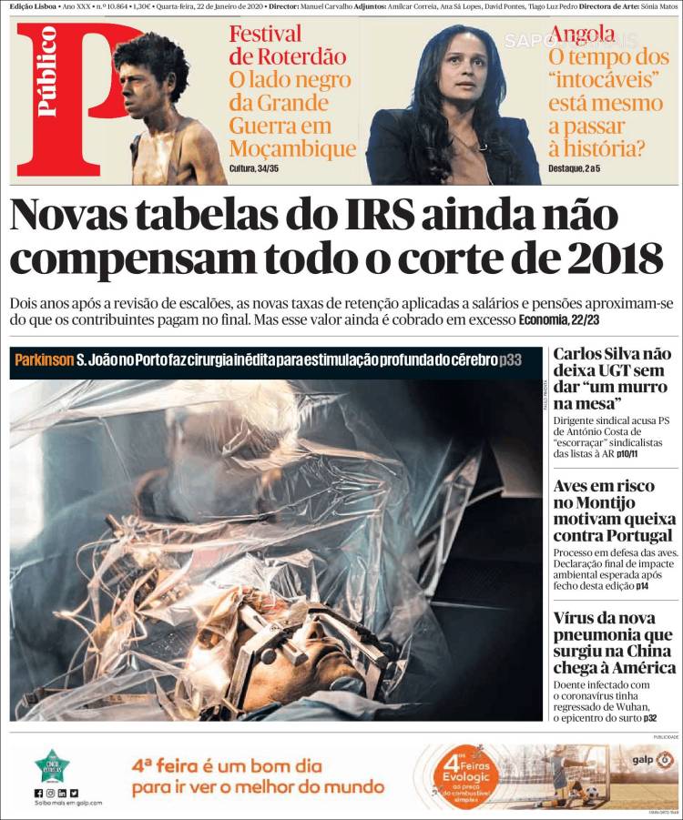 Portada de Público (Portugal)