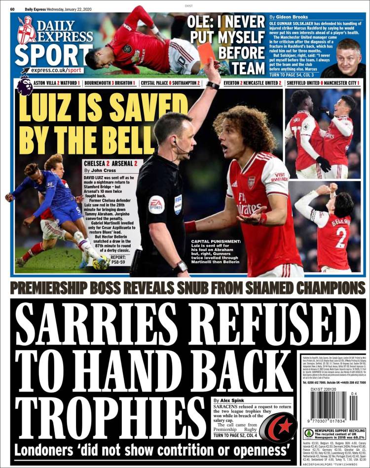 Portada de Daily Express (Reino Unido)