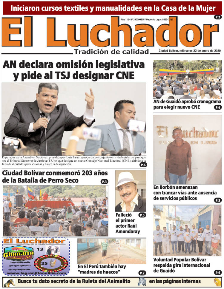 Portada de El Luchador (Venezuela)