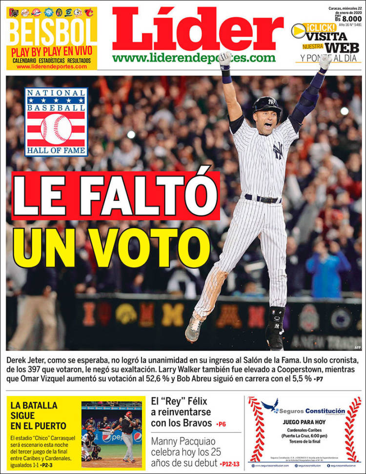 Portada de Lider en deportes (Venezuela)