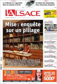 Portada de Journal L'Alsace (Francia)