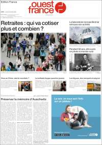 Portada de Ouest France (Francia)